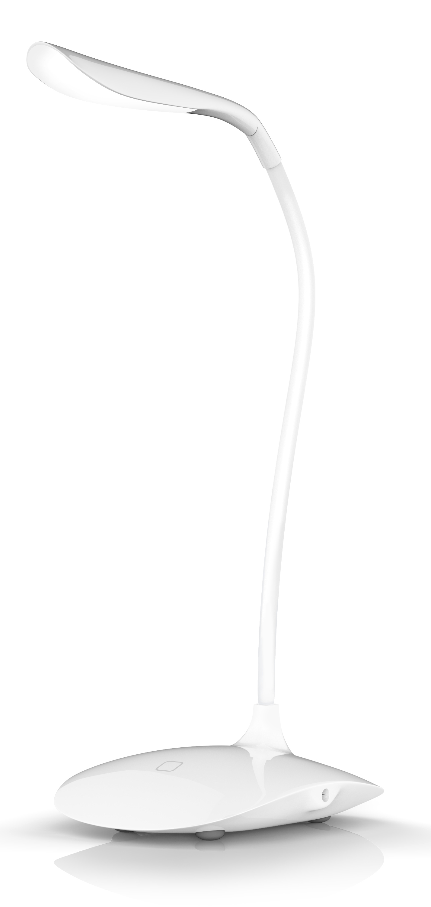Brandson Tischlampe in Weiß mit flexiblem Hals und runder Basis, ideal für Schreibtischnutzung.