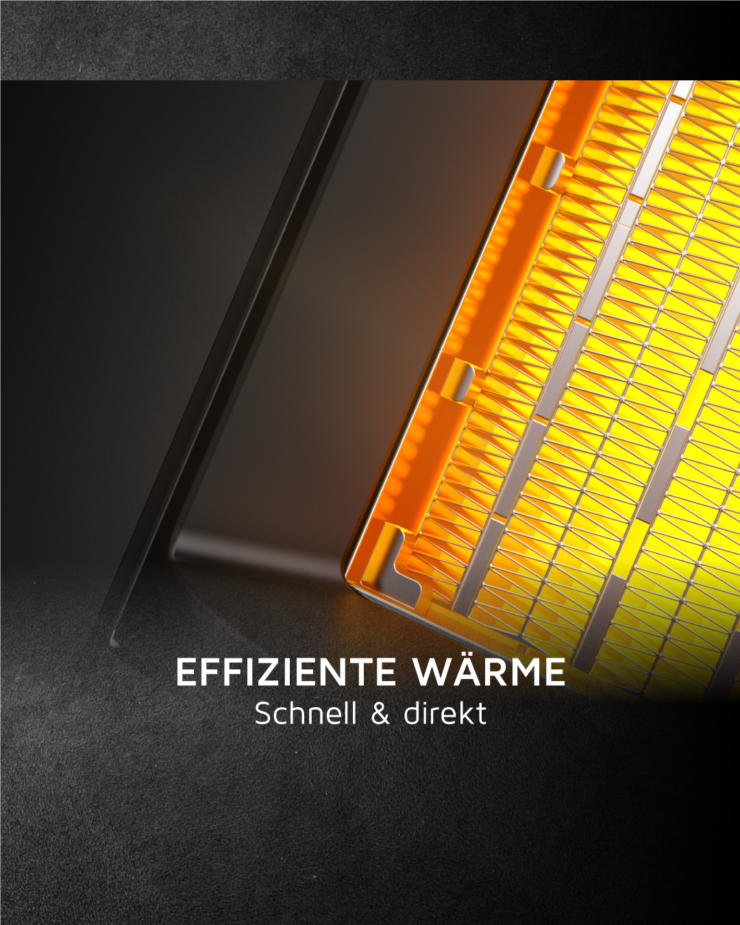 Brandson Heizlüfter mit sichtbarem Heizdraht, schwarzem Gehäuse und orangefarbener Beleuchtung für effiziente Wärme.