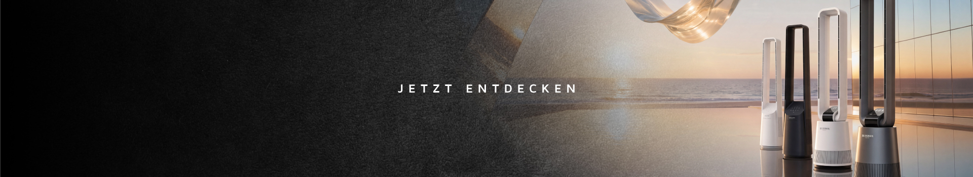 Brandson Turmventilator im modernen Design, in Schwarz und Weiß, mit schlanker Bauform und sichtbarem Bedienfeld.