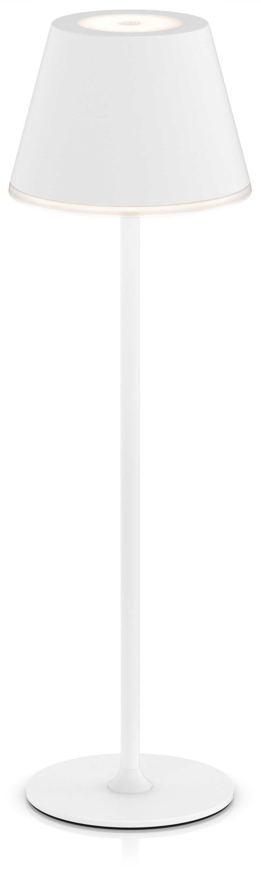 Brandson Stehlampe in Weiß mit schmalem Standfuß und einem modernen Lampenschirm, ideal für verschiedene Wohnräume.
