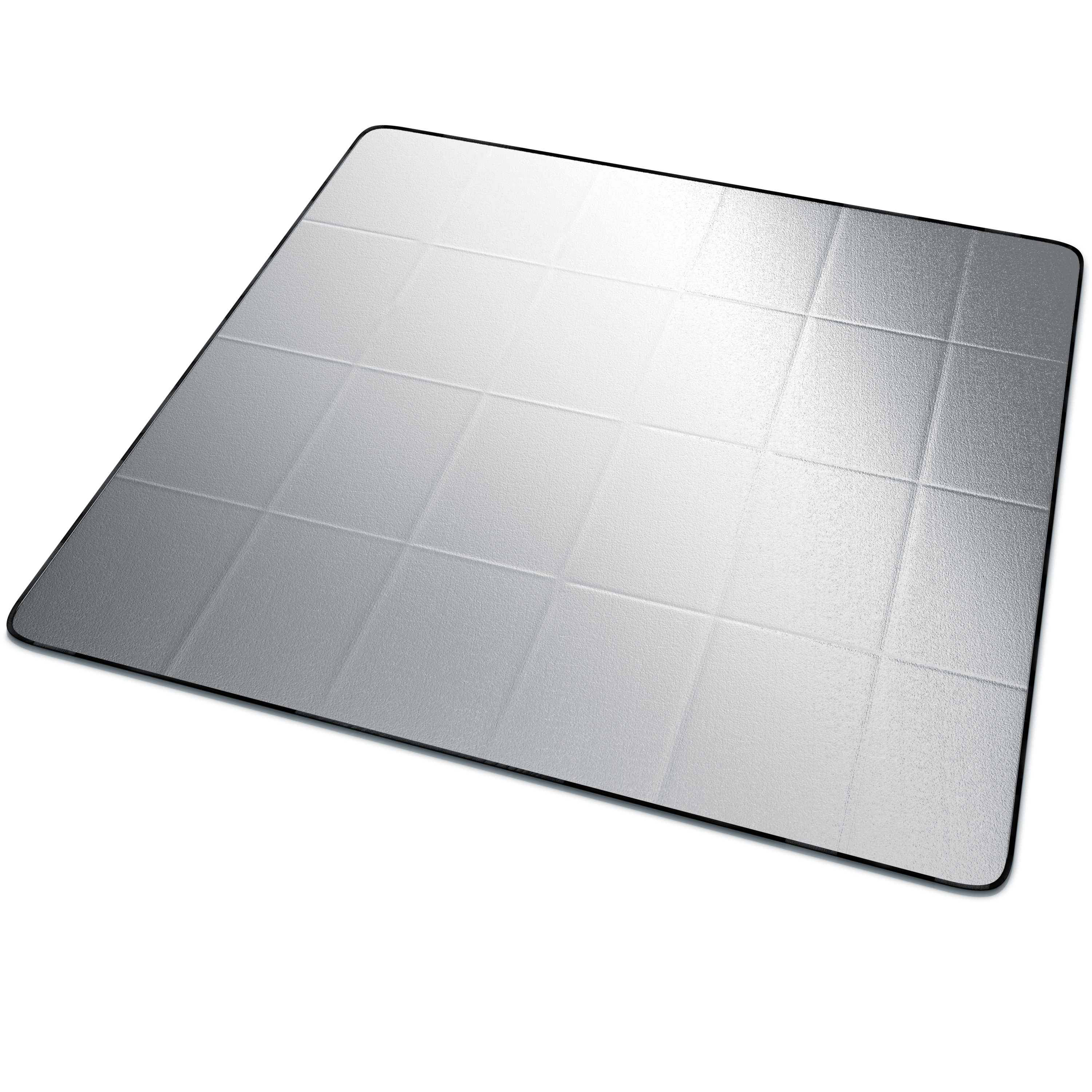 Brandson Kühlmatte in rechteckiger Form mit einer glatten, reflektierenden Oberfläche und abgerundeten Ecken, ideal für den Einsatz im Freien.