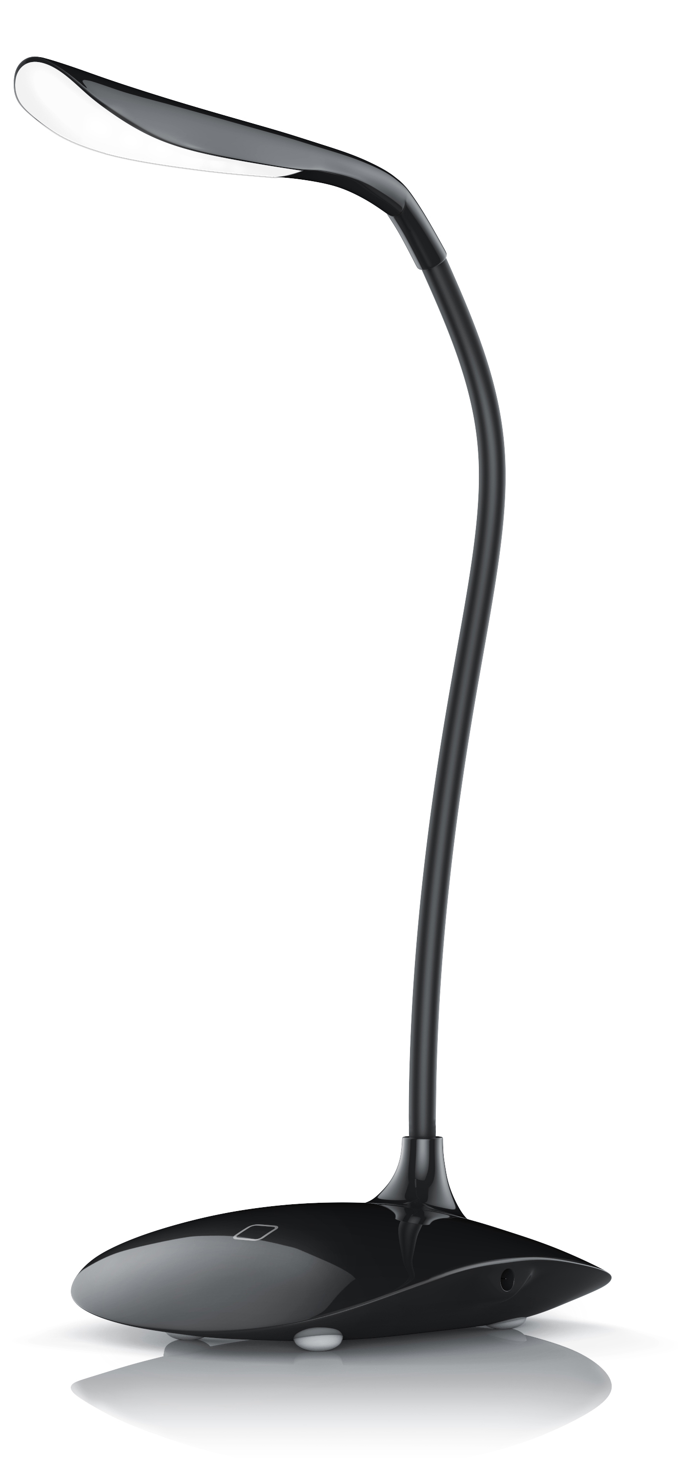 Brandson Tischlampe in Schwarz mit flexiblem Arm und LED-Leuchte, ideal für Schreibtisch- oder Nachttischnutzung.