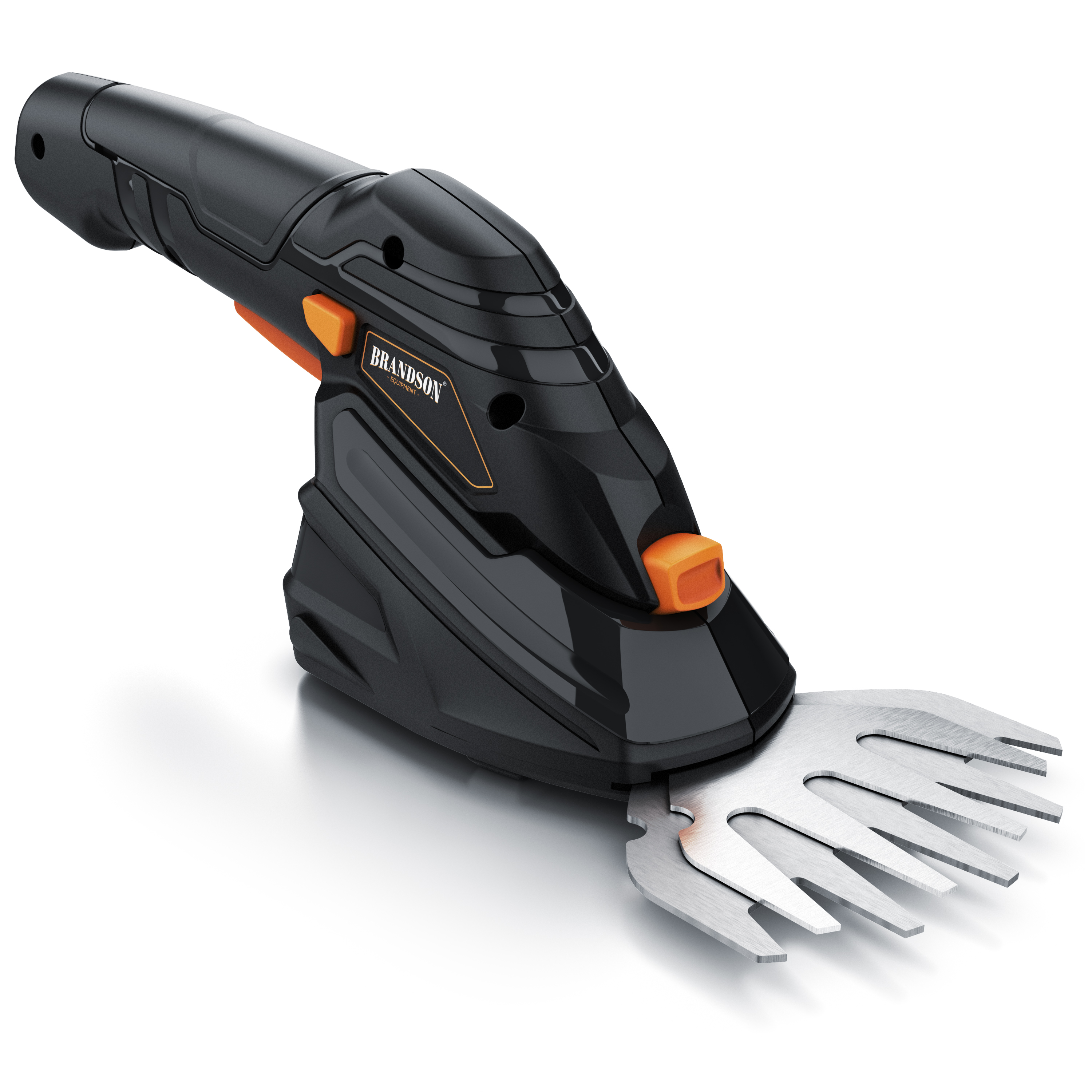Brandson Gartenschneider mit ergonomischem Griff, schwarzem Gehäuse und Edelstahlklinge für präzises Schneiden von Gras und Pflanzen.