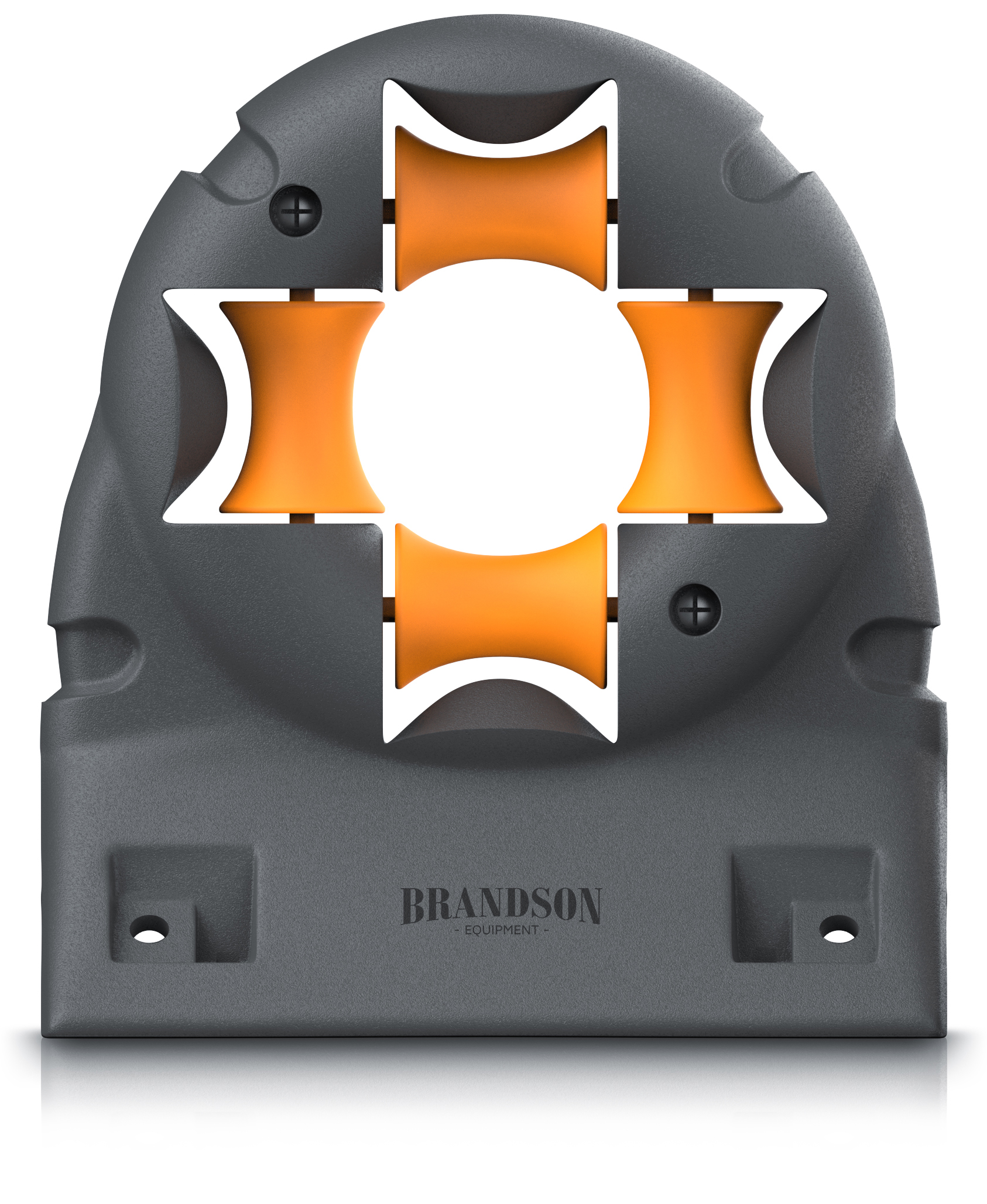 Brandson-Geräte mit grauem Gehäuse und orangefarbenen Akzenten, einzigartigem Design und Logo, geeignet für verschiedene Anwendungen.