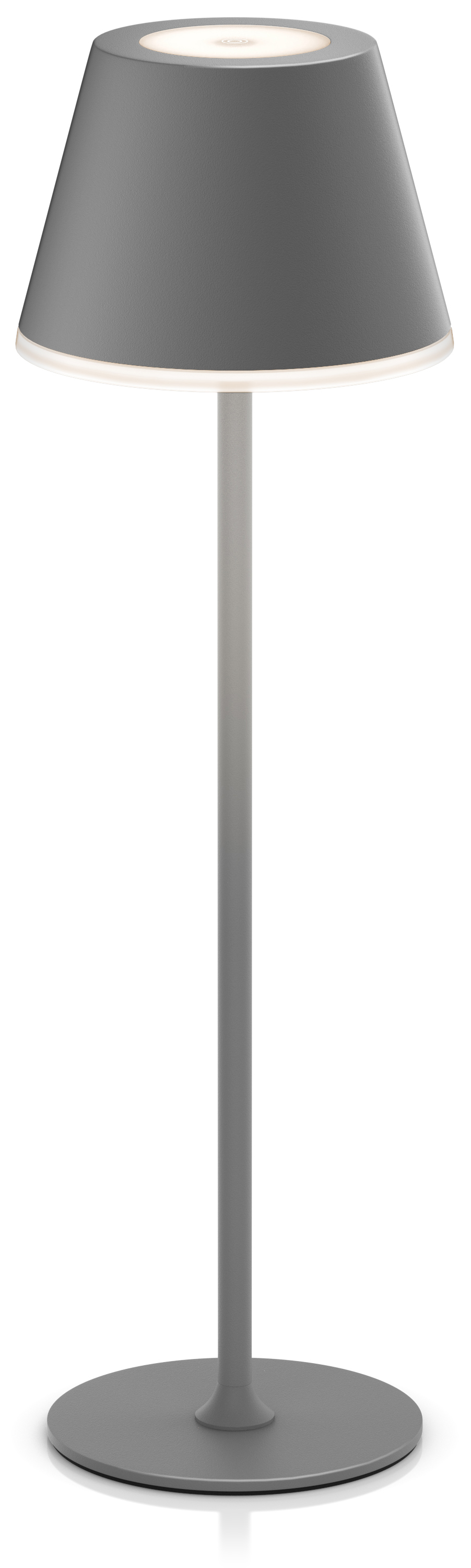 Brandson Stehlampe im modernen Design mit grauem Lampenschirm und schlankem Standfuß, ideal für stimmungsvolle Beleuchtung.