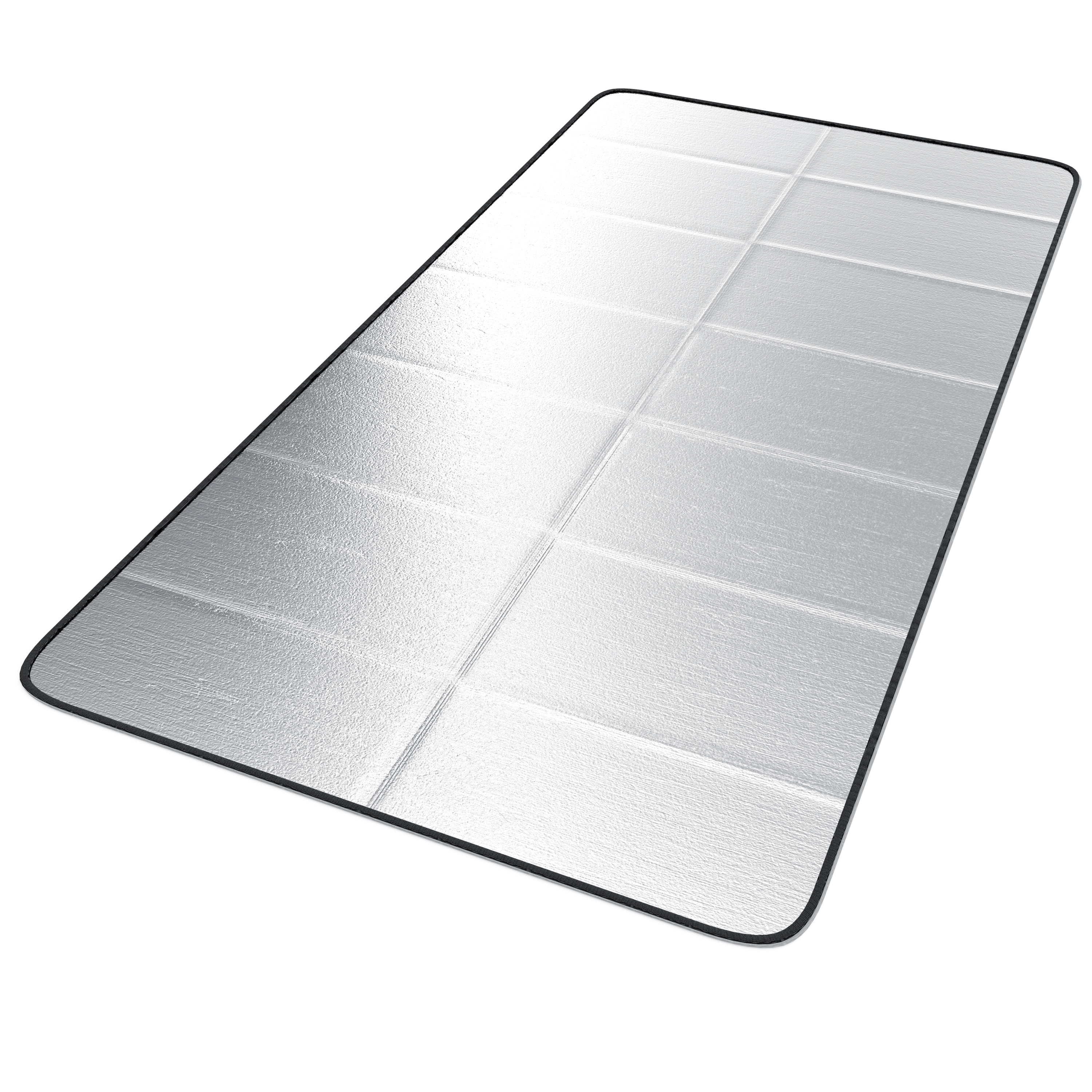 Brandson reflektierendes Sonnenschutzpaneel mit silberner Oberfläche und schwarzem Rand, ideal für Fahrzeugfenster.