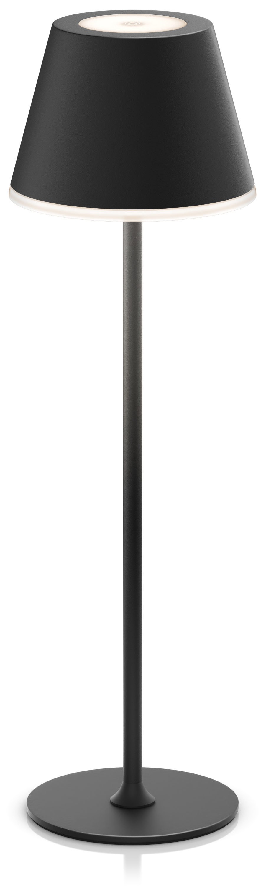 Brandson Stehlampe mit schwarzem Lampenschirm und schlankem, mattschwarzem Standfuß, ideal für moderne Wohnräume.